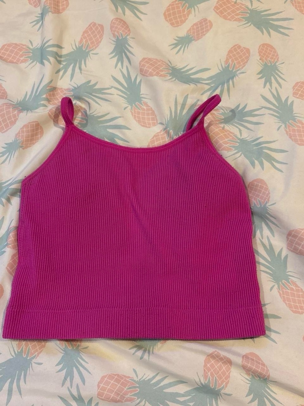 Zenana Outfitters Fuchsia Ribbed Tank Top